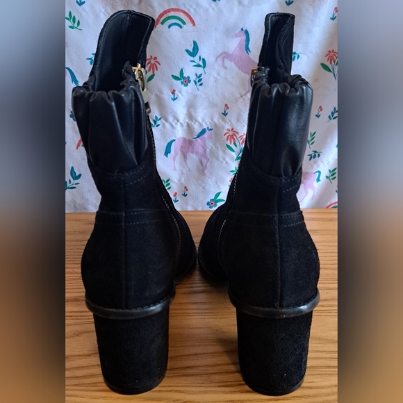 NWOT Zadig & Voltaire Black Suede Chunky Goth Moto Bootie Boot Heel Shoe SZ 7.5 - Picture 5 of 10